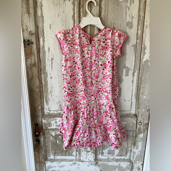 Hanna Andersson Pink Floral Cotton Knit Dress - size 130 - 8 year old - Picture 3 of 8